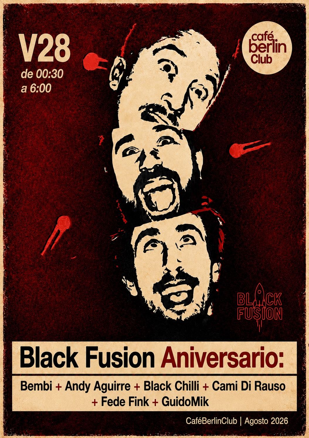 Cartel del 1.er Aniversario Black Fusion, 28 de agosto de 2026