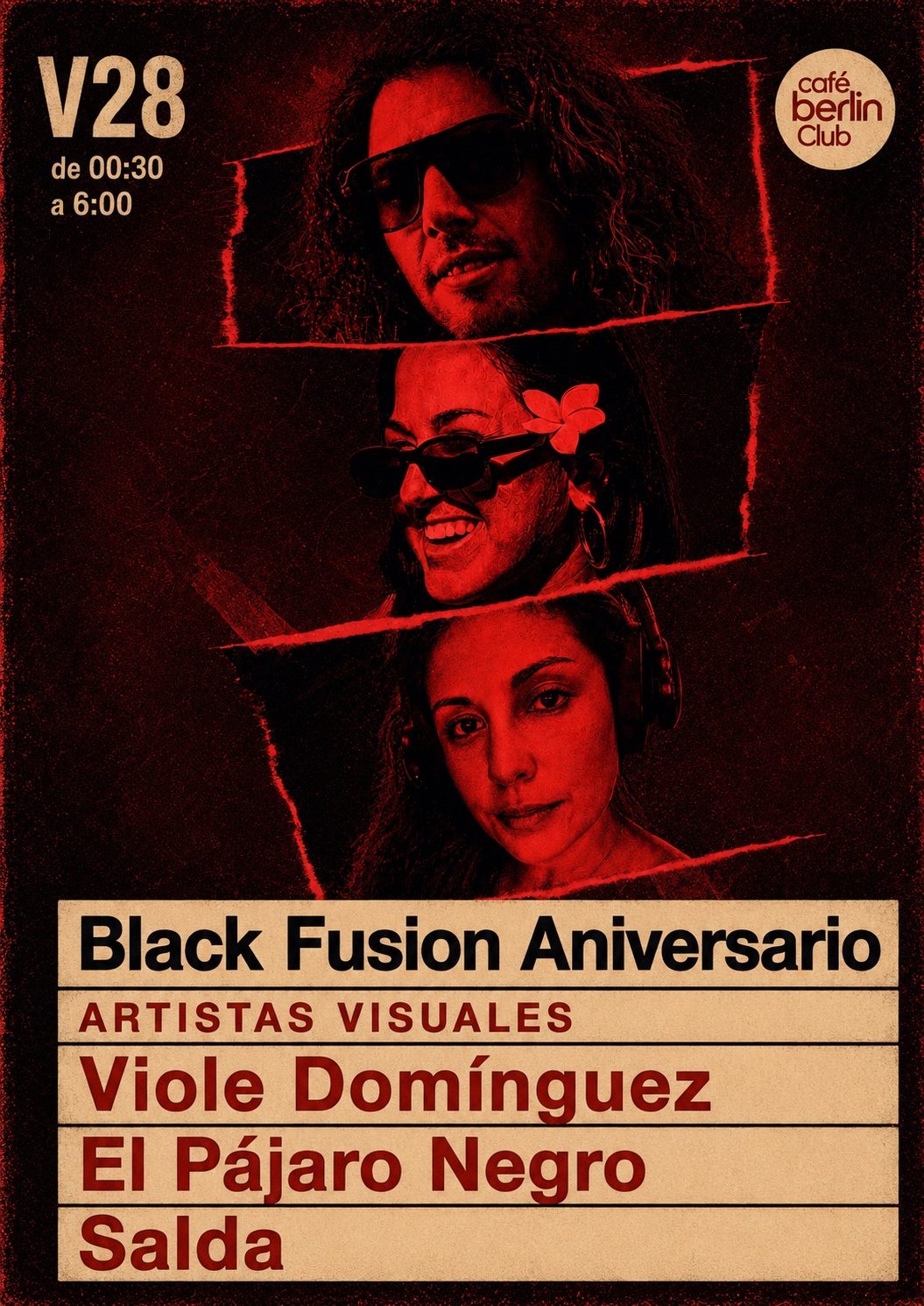 Cartel artistas visuales del aniversario Black Fusion